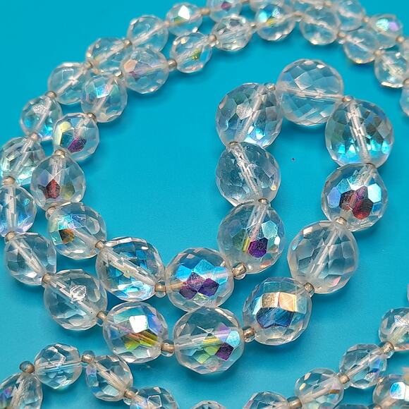 Vintage Fire Polished Graduated Bead Glass Necklace, 30 Inches - Picture 10 of 12